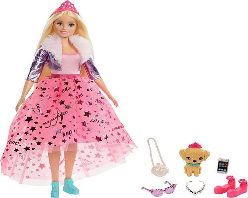 芭比公主冒险金发玩具套装配粉色薄纱裙
