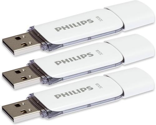 en tredobbelt pakke med Philips USB-nøgler