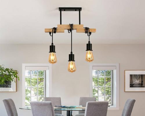 a Comely Pendellampa Vintage Wood Lighting