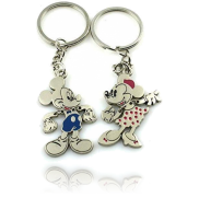 Un Lot de 2 Porte Clefs Disney Mickey et Minnie