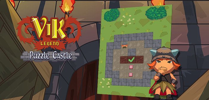 これほど単純ではないパズルゲームでブロックを押すことによって、VikがこのDédaleから抜け出すのを助けてください！