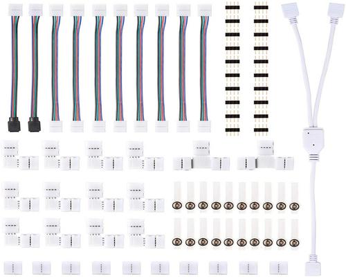 un Ruban Sightling 5050 Kit De Connecteur De Bande Se À Led Rgb À 4 Broches Comprend Câble De Diviseur