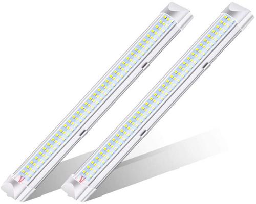 un Spot Ambother 2Pcs Ruban Led 108 Smd Plafonnier Voiture Dc 12 V 4 W Lumineux Éclairage Intérieur Camping-Car Bus Caravane Bateau 340 Mm Avec Interrupteur On/Off