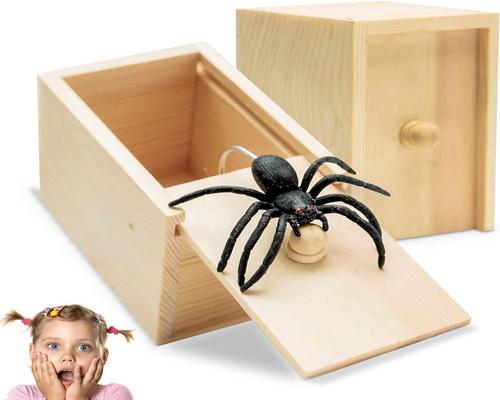 une Farce Jiasha 2Pcs Boite Surprise Araignee,Boîte Araignée Boîte De Blague D'Araignée Spider Box Fausses Araignées Boîte D'Araignée