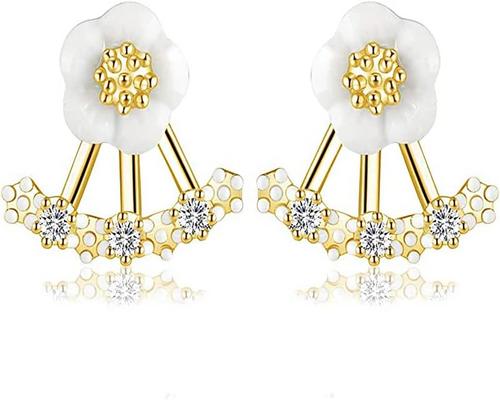 une Paire De Boucles D'Oreilles Florales En Argent