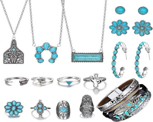 un Ensemble De Bijoux Turquoise Kalvica