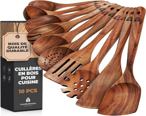 un Set De Cuisine En Bois De Teck Premium 10 Pièces