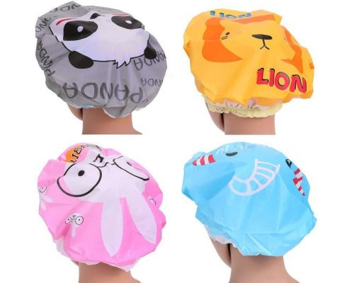 Un Lot de 2 Bonnets de douche Motif Animaux 