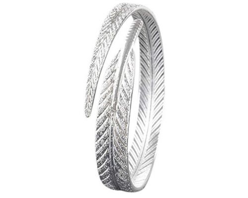Un Bracelet Jonc Plume argenté