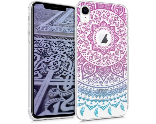 Une Coque iPhone XR Bleu-Fuchsia