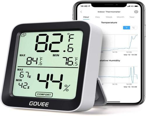 Een Govee Indoor Thermometer Kleine Monitor Mini Digitale Hoge Nauwkeurigheid Sensor Vochtigheid Temperatuur