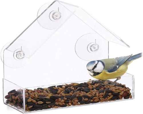 una mangiatoia per uccelli da finestra 10024325 Relaxdays