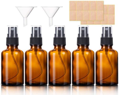 a 5Pcs Amber Glass Bottle