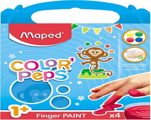 a Set Of Maped Color&#39;Peps 4 Pots For Baby And Child From 1 Year