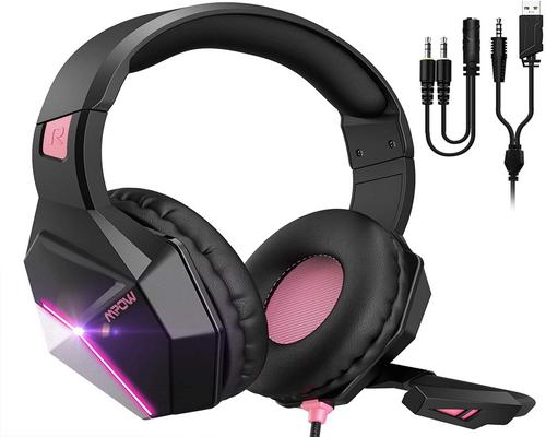 a Set Of Accessory Mpow Eg10 Gaming Headset For Ps4, Pc, Xbox One,Switch -7.1 Surround Sound Headset With Microphone,Noise Cancelling,Led Light,Soft Earmuffs,Gaming Head