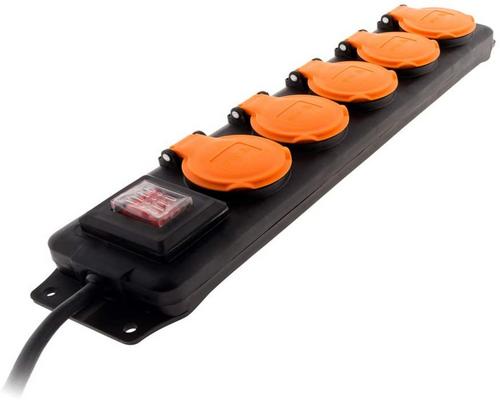 a Power Strip Block Ip44 5 Sockets 16A 2P + E With Valves And Switch