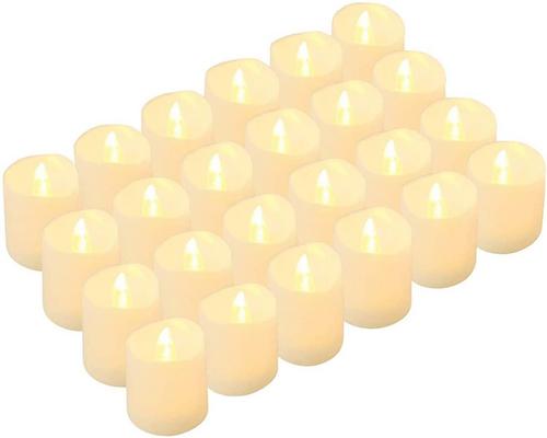 une Bougie Kohree 24 X Sans Flamme Led Tealights Électriques Scintillantes Chauffe Plat À Piles En Plein Air Décoration