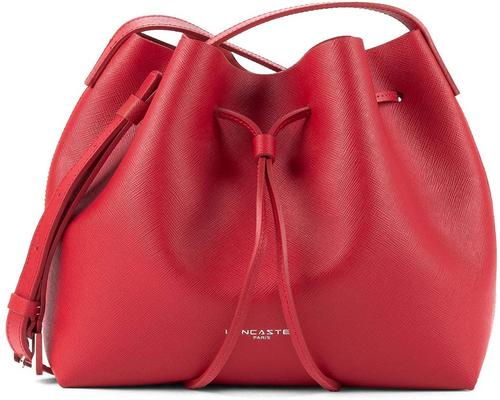 a Lancaster Small Bucket Bag Red
