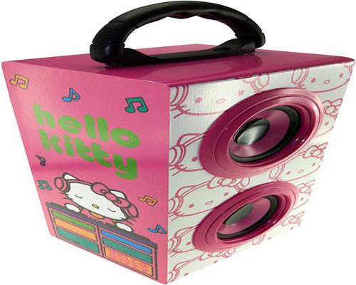 Hello Kitty -kaiutin - DJ: lle, jossa älypuhelimen kantokahva