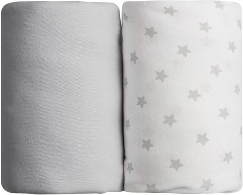 um conjunto de lençóis de 2 cinza simples + capa babycalin estrela