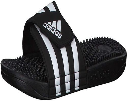 A Pair Of Adidas Adissage Shoes