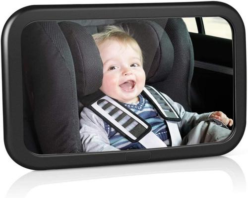 Een spiegel Amzdeal achteruitkijkspiegel Autobewaking Achteruitkijkspiegel Beveiliging Achterbank 360 ° rotatie- en kantelfunctie