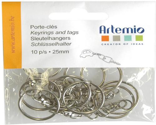 Een set Artemio 14020014 ring voor sleutelhanger met ketting-10