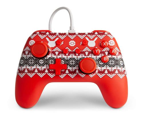 a Set Of Accessory Powera Wired Controller For Nintendo Switch - Pokemon Holiday Sweater - Nintendo Switch