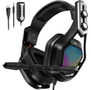 <notranslate>a Headset Mpow Gaming Headse For Ps4, Pc, Xbox One, 7.1 Surround Sound Wired 3.5Mm & Usb Headphones With Noise Cancelling Mic, Rgb Changing Led, Voice Changer, Usb Gamin</notranslate>