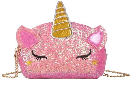 un Sac Txvso Small Glitter Cute Unicorn Handväska Plånbok Handväska Dragkedja Flickor Tonåringar Kvinnor