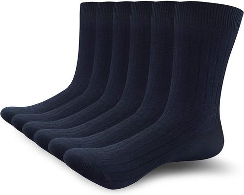 Un calcetín de negocios Sunwind para hombres y mujeres 6 pares de cómodo algodón peinado sin costuras para pantorrilla