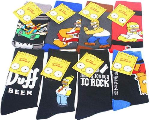 Een set van 8 paar katoenen Simpson-sokken