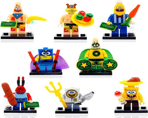 Ein Set mit 8 SpongeBob-Figuren