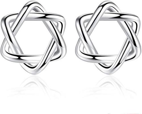 A Pair of 925 Sterling Silver Star of David Earrings