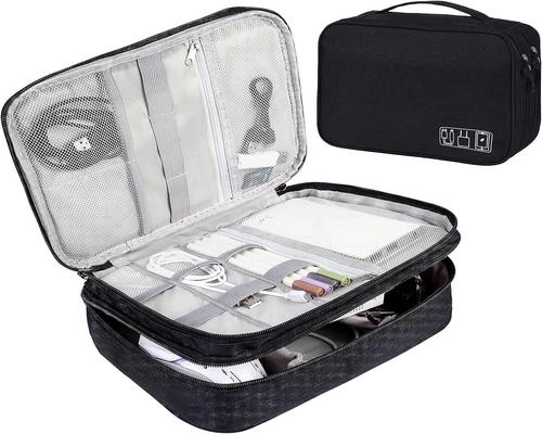 ένα αξεσουάρ Aiqinu τσάντα πολλαπλών λειτουργιών Universal τσάντα ταξιδιού Electronics Cable Management Cubes 3 Layer Tablet