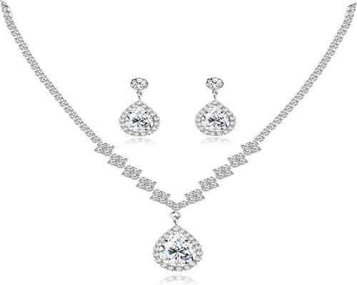Conjunto de joyas de diamantes de imitación de boda Kalvica para mujeres y niñas