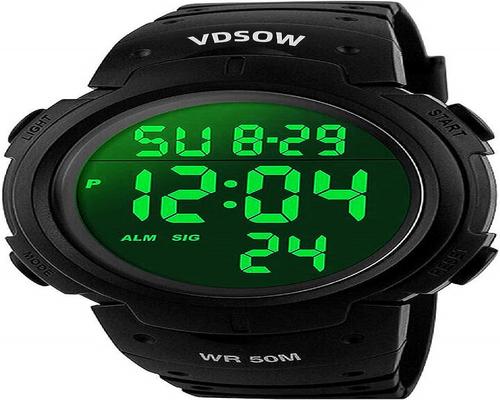 um relógio esportivo à prova d&#39;água Vdsow com alarme/cronômetro