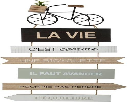 a Robot Atmosphera Deco Wooden Sign With Bike Quote 28 X 56 Cm