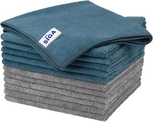 Mr.Siga Robot Two Color Microfiber Cloth 12 Pack