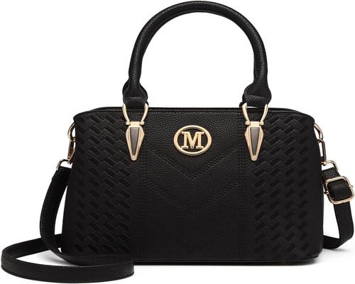 a Bag Miss Lulu Pebble Bolsa feminina de couro sintético com logotipo M