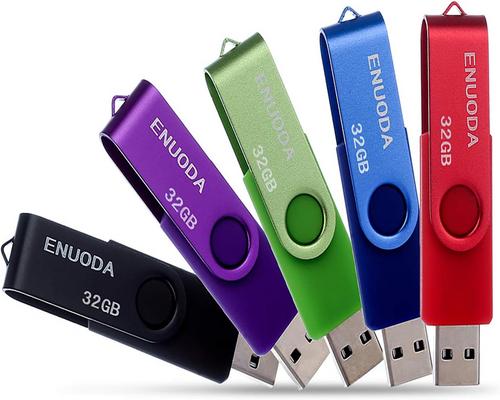SSD カード 5 USB キー 32 GB Enuoda USB 2.0 フラッシュ ドライブ ストレージ回転ディスク メモリ スティックのセット、混合色