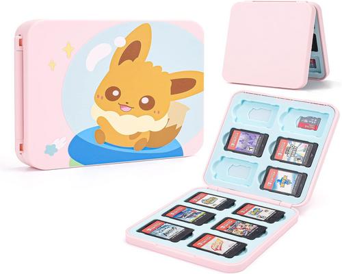 a Set Of Accessory Dlseego Cute Fox Game Case For Switch Lite / Switch / Switch Oled, 12 Slots Game Cards Holder And 12 Micro Sd Card Slots, Portable Game Card Storage C