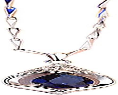 <notranslate>um colar romântico e elegante com pingente U / K com safira</notranslate>