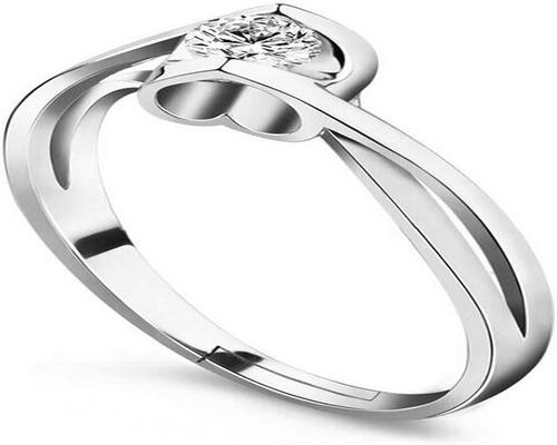 en hurtig ring til kvinder i 925 sølv med hjerte og cubic zirconia