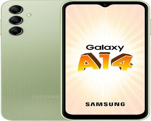 ein Samsung Galaxy A14 4G 64 GB Limetten-Smartphone