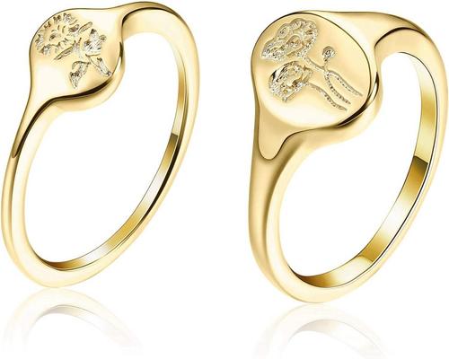 um anel Kalvica 2 peças ouro feminino