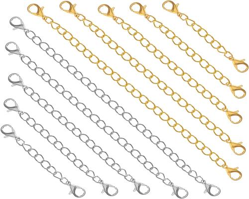 un Lot De 10 Rallonges De Collier En Acier Inoxydable