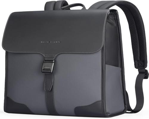 an Accessory Mark Ryden Men&#39;s 15.6&quot; Waterproof Leather Backpack with High-Tech Closure