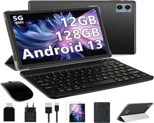 un tablet Oangcc 2023 Android 13 da 10 pollici, 12 GB di RAM + 128 GB di ROM