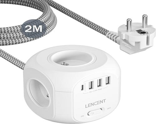 una prolunga Lecent Cube Power Strip 2M con 4 prese CA